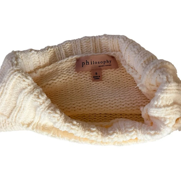 Philosophy Cream Knit Turtleneck Sweater - Picture 4 of 9